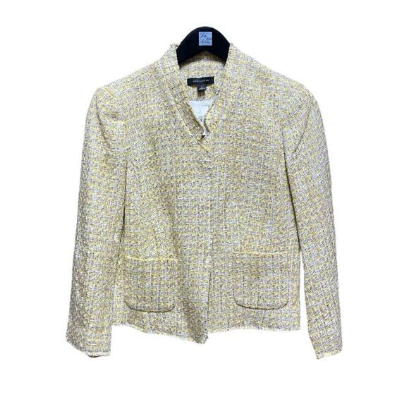 🌟NEW🌟Ann Taylor🌟Yellow Shimmered Linen 2 Piece Suite - Picture 1 of 4